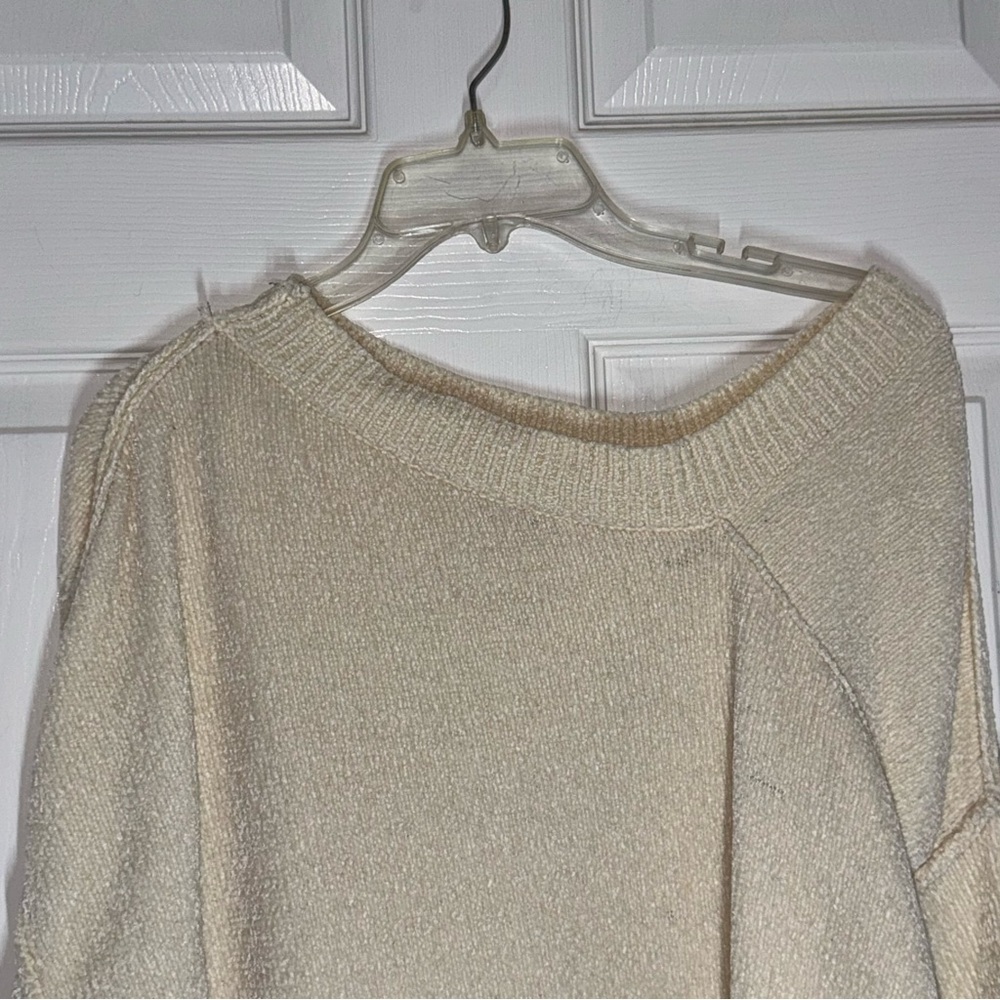 Umgee Off-the-Shoulder Cream Sweater - Picture 6 of 14